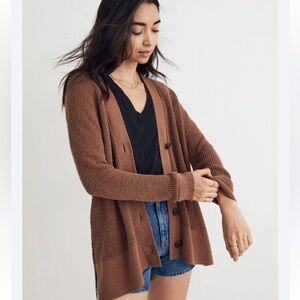 Madewell Lovell Brown Cardigan Sweater